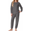 image:imagePrinStory Mens Pajamas Set Fleece Pjs Long Sleeve Soft Sleepwear S2XLDark Gray