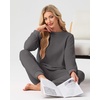 image:imagePrinStory Mens Pajamas Set Fleece Pjs Long Sleeve Soft Sleepwear S2XLDark Gray