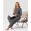 image:imagePrinStory Mens Pajamas Set Fleece Pjs Long Sleeve Soft Sleepwear S2XLDark Gray