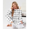 image:imagePrinStory Mens Pajamas Set Fleece Pjs Long Sleeve Soft Sleepwear S2XLGray Small Plaid