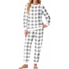 image:imagePrinStory Mens Pajamas Set Fleece Pjs Long Sleeve Soft Sleepwear S2XLGray Small Plaid