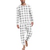 image:imagePrinStory Mens Pajamas Set Fleece Pjs Long Sleeve Soft Sleepwear S2XLGray Small Plaid