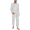 image:imagePrinStory Mens Pajamas Set Fleece Pjs Long Sleeve Soft Sleepwear S2XLGray Small Plaid