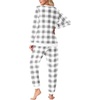 image:imagePrinStory Mens Pajamas Set Fleece Pjs Long Sleeve Soft Sleepwear S2XLGray Small Plaid