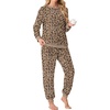 image:imagePrinStory Mens Pajamas Set Fleece Pjs Long Sleeve Soft Sleepwear S2XLLeopard Print