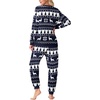 image:imagePrinStory Mens Pajamas Set Fleece Pjs Long Sleeve Soft Sleepwear S2XLNavy Blue Forest Elk