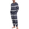 image:imagePrinStory Mens Pajamas Set Fleece Pjs Long Sleeve Soft Sleepwear S2XLNavy Blue Forest Elk
