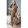 image:imagePrinStory Womens Pajama Sets Raglan Short Sleeve Top and Jogger Pants PjsFpapricot Ld Print