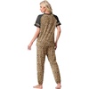 image:imagePrinStory Womens Pajama Sets Raglan Short Sleeve Top and Jogger Pants PjsFpapricot Ld Print