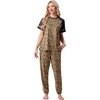 image:imagePrinStory Womens Pajama Sets Raglan Short Sleeve Top and Jogger Pants PjsFpapricot Ld Print