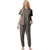 image:imagePrinStory Womens Pajama Sets Raglan Short Sleeve Top and Jogger Pants PjsFpgray Ld Print