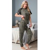 image:imagePrinStory Womens Pajama Sets Raglan Short Sleeve Top and Jogger Pants PjsFpgray Ld Print