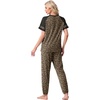 image:imagePrinStory Womens Pajama Sets Raglan Short Sleeve Top and Jogger Pants PjsFpld Khaki