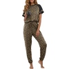 image:imagePrinStory Womens Pajama Sets Raglan Short Sleeve Top and Jogger Pants PjsFpld Khaki