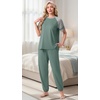 image:imagePrinStory Womens Pajama Sets Raglan Short Sleeve Top and Jogger Pants PjsHaze Blue
