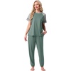 image:imagePrinStory Womens Pajama Sets Raglan Short Sleeve Top and Jogger Pants PjsHaze Blue