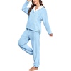 image:imagePrinStory Womens Pajamas Winter Soft Flannel Warm Pjs S2XLBlue