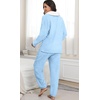 image:imagePrinStory Womens Pajamas Winter Soft Flannel Warm Pjs S2XLBlue
