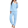 image:imagePrinStory Womens Pajamas Winter Soft Flannel Warm Pjs S2XLBlue