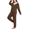 image:imagePrinStory Womens Pajamas Winter Soft Flannel Warm Pjs S2XLCoffee