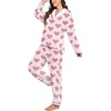 image:imagePrinStory Womens Pajamas Winter Soft Flannel Warm Pjs S2XLFpapricot Red Heart