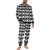 image:imagePrinStory Mens Pajamas Set Fleece Pjs Long Sleeve Soft Sleepwear S2XLBlack Snowflake Elk