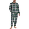 image:imagePrinStory Mens Pajamas Set Fleece Pjs Long Sleeve Soft Sleepwear S2XLWinter Green Plaid