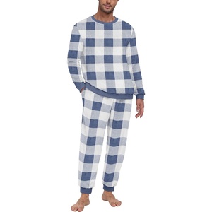 image:imagePrinStory Mens Pajamas Set Fleece Pjs Long Sleeve Soft Sleepwear S2XLDark Blue Plaid