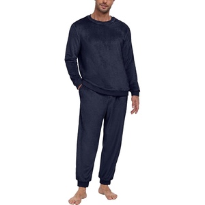 image:imagePrinStory Mens Pajamas Set Fleece Pjs Long Sleeve Soft Sleepwear S2XLNavy Blue