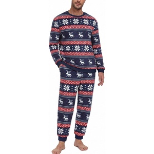image:imagePrinStory Mens Pajamas Set Fleece Pjs Long Sleeve Soft Sleepwear S2XLNavy Snowflake Elk