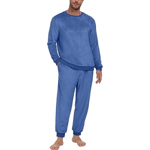 image:imagePrinStory Mens Pajamas Set Fleece Pjs Long Sleeve Soft Sleepwear S2XLSky Blue