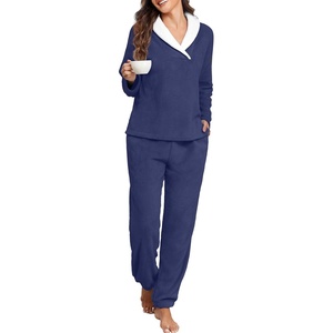 image:imagePrinStory Womens Pajamas Winter Soft Flannel Warm Pjs S2XLNavy Blue