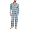 image:imagePrinStory Mens Pajamas Set Long Sleeve Button Down Sleepwear Pjs S2XLBeige Blue Plaid