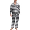 image:imagePrinStory Mens Pajamas Set Long Sleeve Button Down Sleepwear Pjs S2XLBlack Gray White Plaid