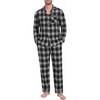 image:imagePrinStory Mens Pajamas Set Long Sleeve Button Down Sleepwear Pjs S2XLDark Charcoal Beige Plaid