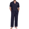 image:imagePrinStory Mens Pajamas Set Short Sleeve Button Down Sleepwear Pjs S2XLChristmas Red