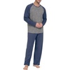 image:imageMens Pajamas Set Shirt and Pants Relaxed Fit Soft Fall Loungewear Sleepwear0 Navy Blue