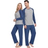 image:imageMens Pajamas Set Shirt and Pants Relaxed Fit Soft Fall Loungewear Sleepwear0 Navy Blue