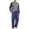 image:imageMens Pajamas Set Shirt and Pants Relaxed Fit Soft Fall Loungewear Sleepwear0 Navy Blue