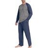image:imageMens Pajamas Set Shirt and Pants Relaxed Fit Soft Fall Loungewear Sleepwear0 Navy Blue