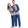 image:imageMens Pajamas Set Shirt and Pants Relaxed Fit Soft Fall Loungewear Sleepwear0 Navy Blue