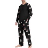 image:imageMens Pajamas Set Shirt and Pants Relaxed Fit Soft Fall Loungewear SleepwearFp Black Polar Bear