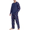 image:imageMens Pajamas Set Shirt and Pants Relaxed Fit Soft Fall Loungewear SleepwearFp Blue Christmas Dog