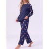 image:imageMens Pajamas Set Shirt and Pants Relaxed Fit Soft Fall Loungewear SleepwearFp Blue Christmas Dog