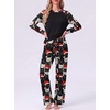 image:imageMens Pajamas Set Shirt and Pants Relaxed Fit Soft Fall Loungewear SleepwearFp White Red Hat Cat