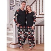 image:imageMens Pajamas Set Shirt and Pants Relaxed Fit Soft Fall Loungewear SleepwearFp White Red Hat Cat