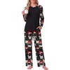 image:imageMens Pajamas Set Shirt and Pants Relaxed Fit Soft Fall Loungewear SleepwearFp White Red Hat Cat
