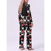 image:imageMens Pajamas Set Shirt and Pants Relaxed Fit Soft Fall Loungewear SleepwearFp White Red Hat Cat
