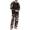 image:imageMens Pajamas Set Shirt and Pants Relaxed Fit Soft Fall Loungewear SleepwearFp White Red Hat Cat