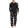 image:imageMens Pajamas Set Shirt and Pants Relaxed Fit Soft Fall Loungewear SleepwearFp Black Polar Bear